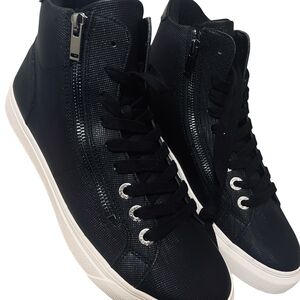 Aldo Black Textured High-Top Sneakers
